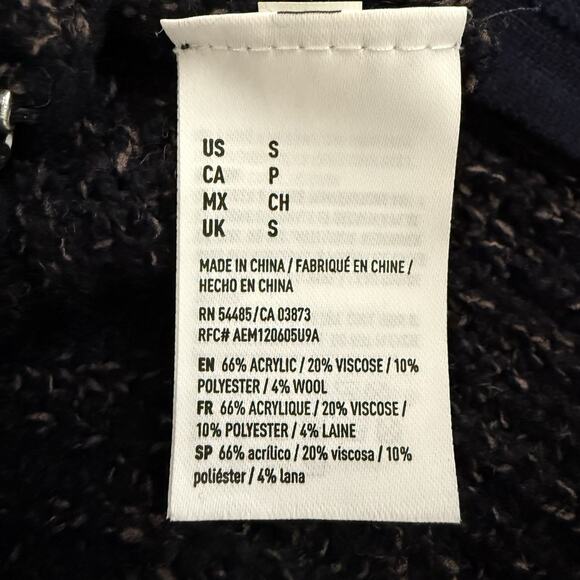 American Eagle Turtleneck Sweater Dress Size S Brown Black Side Hem Zippers NEW - Picture 9 of 12